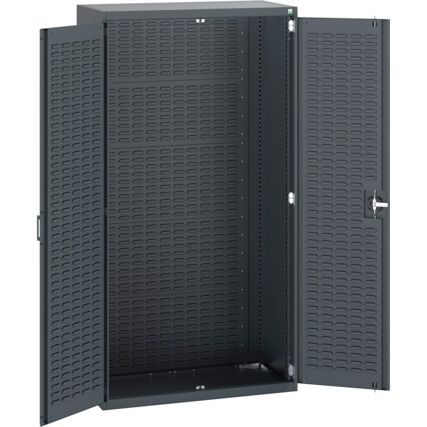 40013060.77V CUPBOARD WITH FULL LOUVRE BACKPANEL  DARK GREY