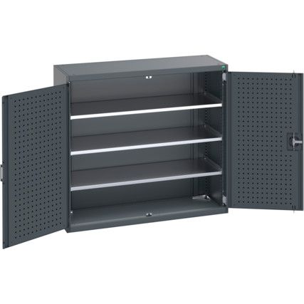 40014048.77V CUPBOARD 3 SHELVES DARK GREY