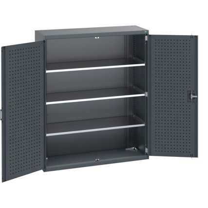 40014050.77V CUPBOARD 3 SHELVES DARK GREY