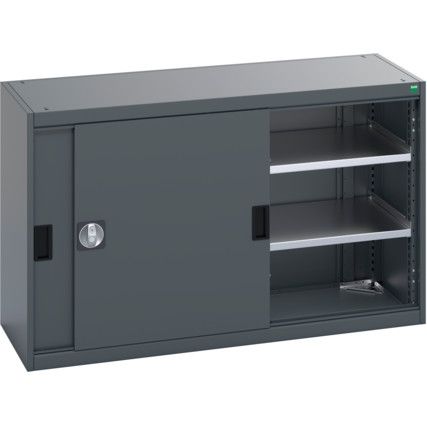 40014059.77V SLIDING DOOR SHELF CUPBOARD 75KG UDL SHELF DARK GREY