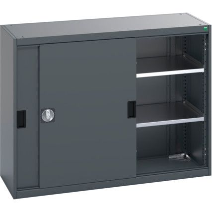 40014060.77V SLIDING DOOR SHELF CUPBOARD 75KG UDL SHELF DARK GREY