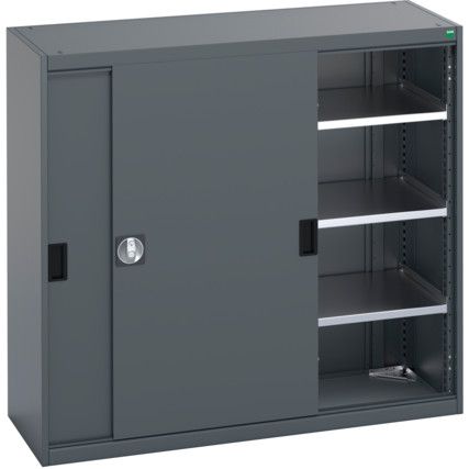 40014061.77V SLIDING DOOR SHELF CUPBOARD 75KG UDL SHELF DARK GREY