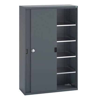 40014063.77V SLIDING DOOR SHELF CUPBOARD 75KG UDL SHELF DARK GREY