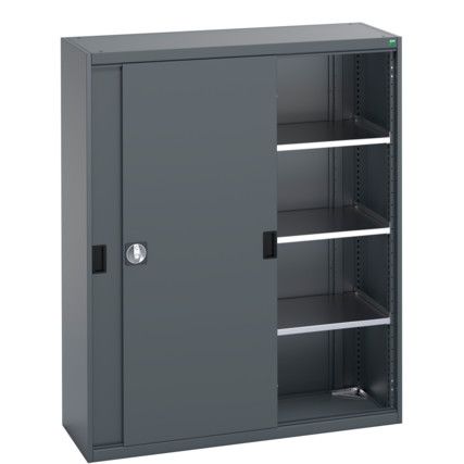 40014064.77V SLIDING DOOR SHELF CUPBOARD 75KG UDL SHELF DARK GREY