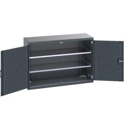 40014066.77V CUPBOARD 2 SHELVES 75KG UDL DRAWER SHELF DARK GREY