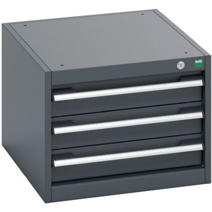 40018009.77V CABINET 3 DRAWERS 75KG UDL PER DRAWER SHELF DARK GREY