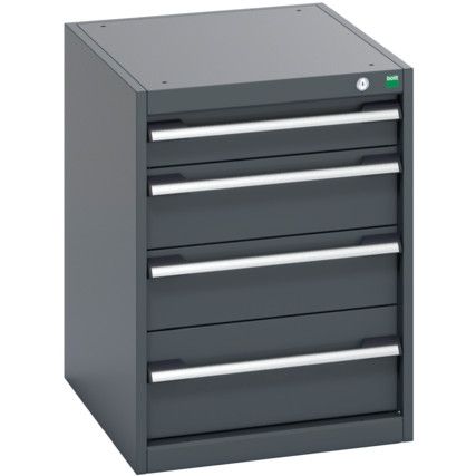 40018025.77V CABINET 4 DRAWERS 75KG UDL PER DRAWER SHELF DARK GREY