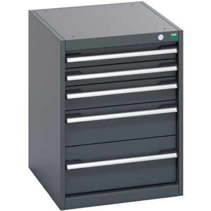 40018027.77V CABINET 5 DRAWERS 75KG UDL PER DRAWER SHELF DARK GREY