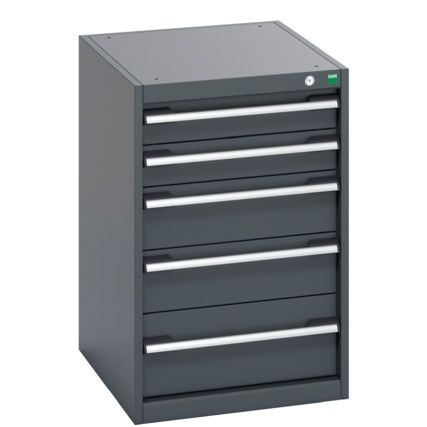 40018037.77V CABINET 5 DRAWERS 75KG UDL PER DRAWER SHELF DARK GREY