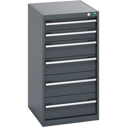 40018059.77V CABINET 6 DRAWERS 75KG UDL PER DRAWER SHELF DARK GREY