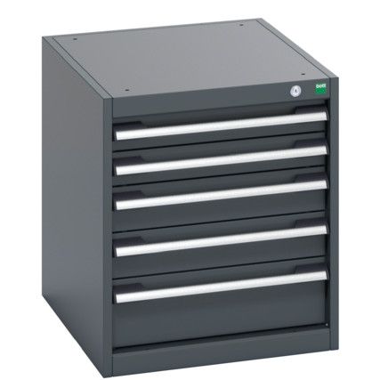 40018131.77V CABINET 5 DRAWERS 75KG UDL PER DRAWER SHELF DARK GREY