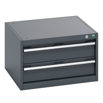 40019005.77V CABINET 2 DRAWERS 75KG UDL PER DRAWER SHELF DARK GREY