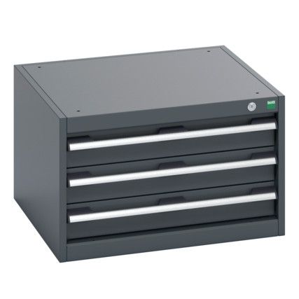 40019009.77V CABINET 3 DRAWERS 75KG UDL PER DRAWER SHELF DARK GREY