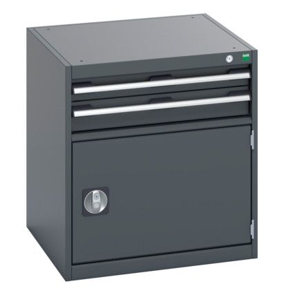 40019021.77V CABINET 2 DRAWERS DOOR 75KG UDL PER DRAWER DARK GREY