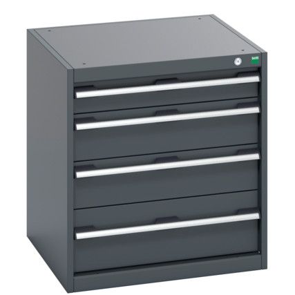 40019025.77V CABINET 4 DRAWERS 75KG UDL PER DRAWER SHELF DARK GREY