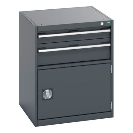 40019031.77V CABINET 2 DRAWERS DOOR 75KG UDL PER DRAWER DARK GREY