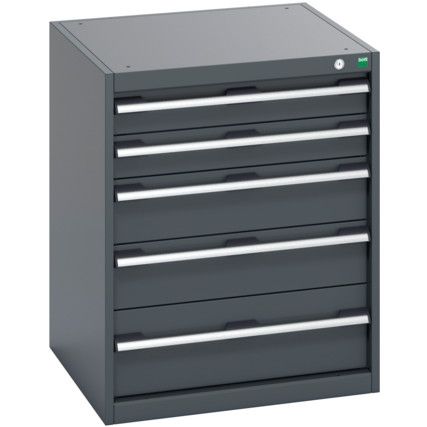 40019035.77V CABINET 5 DRAWERS 75KG UDL PER DRAWER SHELF DARK GREY