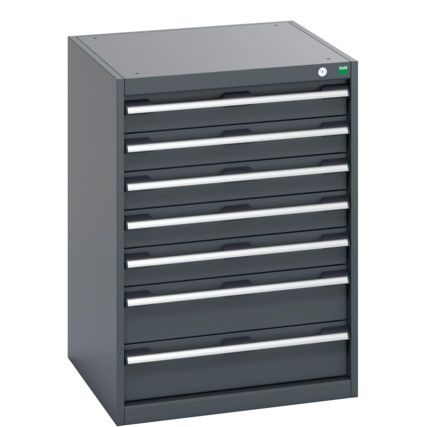 40019051.77V CABINET 7 DRAWERS 75KG UDL PER DRAWER SHELF DARK GREY