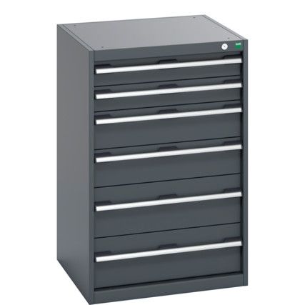 40019059.77V CABINET 6 DRAWERS 75KG UDL PER DRAWER SHELF DARK GREY