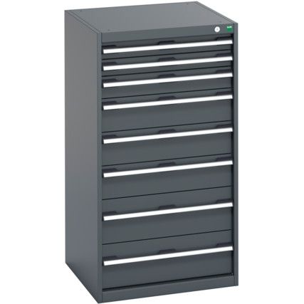 40019071.77V CABINET 8 DRAWERS 75KG UDL PER DRAWER SHELF DARK GREY