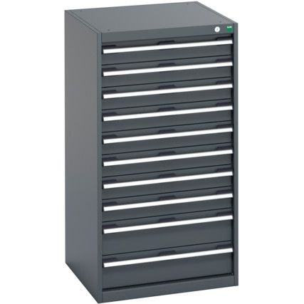 40019075.77V CABINET 10 DRAWERS 75KG UDL DRAWER SHELF DARK GREY