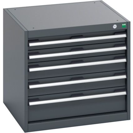 40019152.77V CABINET 5 DRAWERS 75KG UDL PER DRAWER SHELF DARK GREY