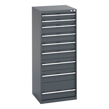 40019154.77V CABINET 9 DRAWERS 75KG UDL PER DRAWER SHELF DARK GREY