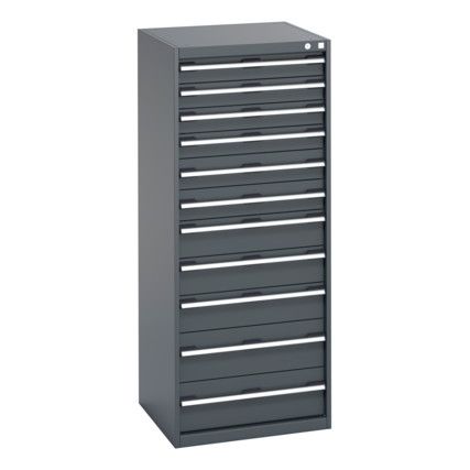 40019156.77V CABINET 11 DRAWERS 75KG UDL DRAWER SHELF DARK GREY