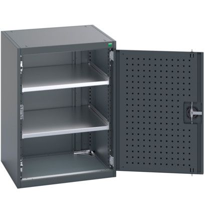 40019163.77V CUPBOARD 2 SHELVES 75KG UDL DRAWER SHELF DARK GREY