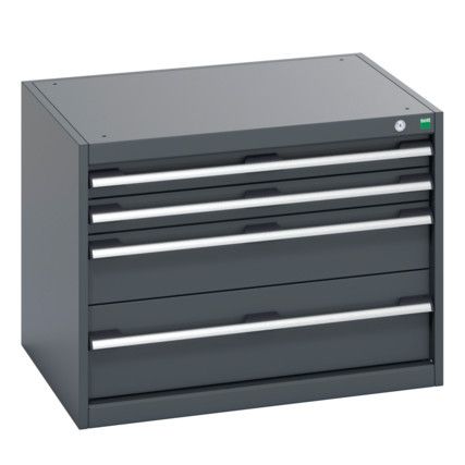 40020005.77V CABINET 4 DRAWERS 75KG UDL PER DRAWER SHELF DARK GREY