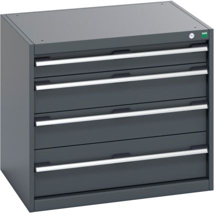 40020015.77V CABINET 4 DRAWERS 75KG UDL PER DRAWER SHELF DARK GREY