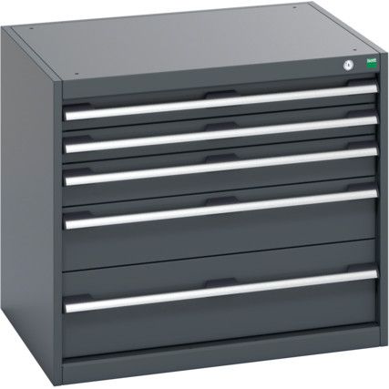 40020017.77V CABINET 5 DRAWERS 75KG UDL PER DRAWER SHELF DARK GREY