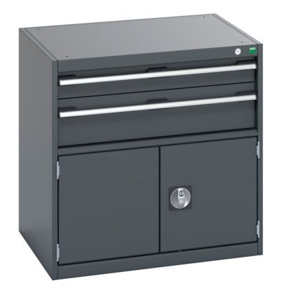 40020021.77V CABINET 2 DRAWERS DOOR 75KG UDL PER DRAWER DARK GREY