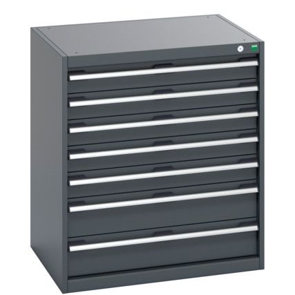 40020041.77V CABINET 7 DRAWERS 75KG UDL PER DRAWER SHELF DARK GREY