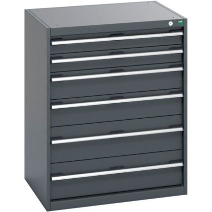 40020049.77V CABINET 6 DRAWERS 75KG UDL PER DRAWER SHELF DARK GREY