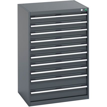 40020065.77V CABINET 10 DRAWERS 75KG UDL DRAWER SHELF DARK GREY