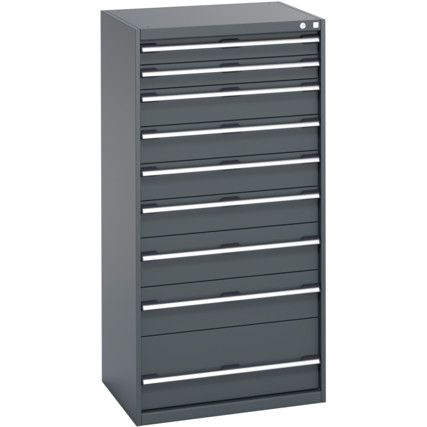 40020067.77V CABINET 9 DRAWERS 75KG UDL PER DRAWER SHELF DARK GREY