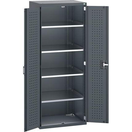 40020117.77V CUPBOARD 4 SHELVES 75KG UDL DRAWER SHELF DARK GREY