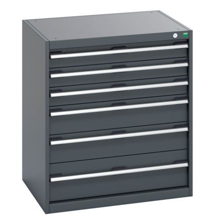 40020120.77V CABINET 6 DRAWERS 75KG UDL PER DRAWER SHELF DARK GREY