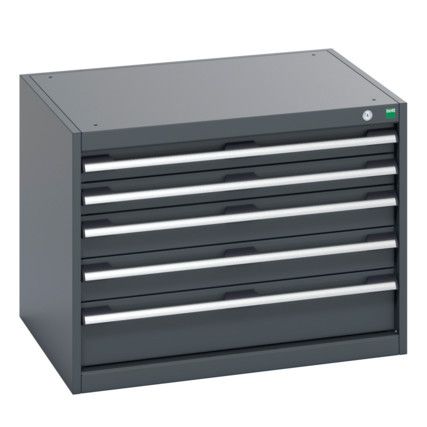 40020135.77V CABINET 5 DRAWERS 75KG UDL PER DRAWER SHELF DARK GREY