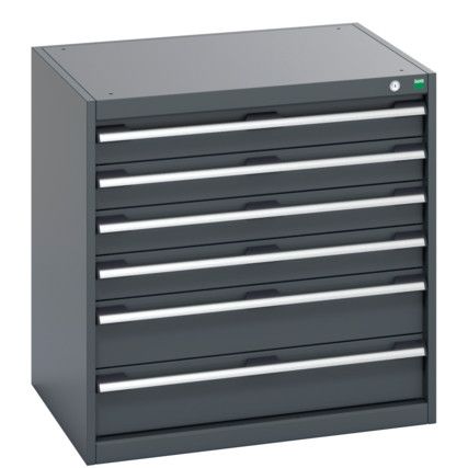 40020139.77V CABINET 6 DRAWERS 75KG UDL PER DRAWER SHELF DARK GREY