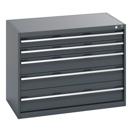 40021009.77V CABINET 5 DRAWERS 75KG UDL PER DRAWER SHELF DARK GREY