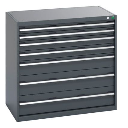 40021029.77V CABINET 7 DRAWERS 75KG UDL PER DRAWER SHELF DARK GREY