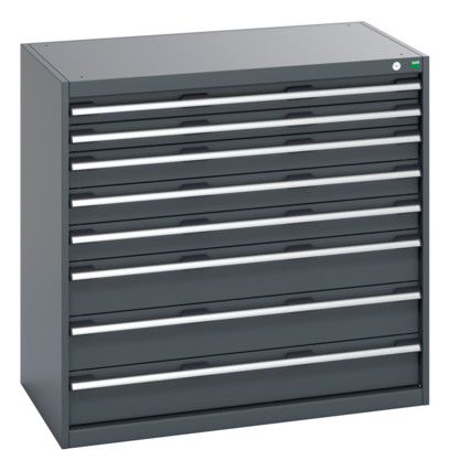 40021033.77V CABINET 8 DRAWERS 75KG UDL PER DRAWER SHELF DARK GREY