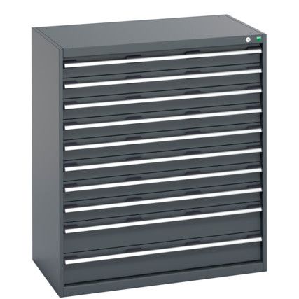 40021041.77V CABINET 10 DRAWERS 75KG UDL DRAWER SHELF DARK GREY