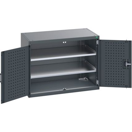 40021094.77V CUPBOARD 2 SHELVES 75KG UDL DRAWER SHELF DARK GREY