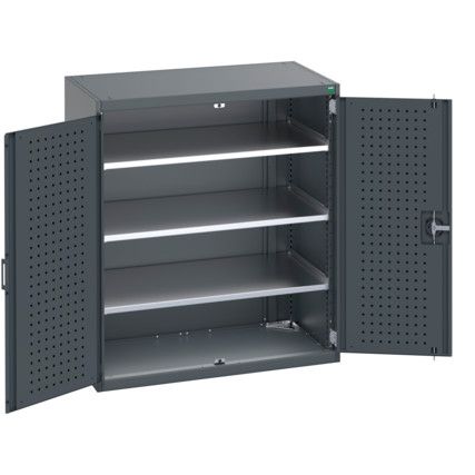 40021096.77V CUPBOARD 3 SHELVES 75KG UDL DRAWER SHELF DARK GREY