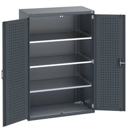 40021098.77V CUPBOARD 3 SHELVES 75KG UDL DRAWER SHELF DARK GREY