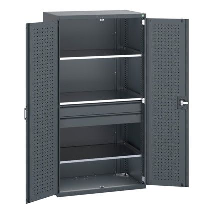 40021169.77V SHELF CUPBOARD DRAWERS  75KG UDL PER DRAWER DARK GREY