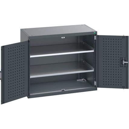 40021205.77V CUPBOARD 2 SHELVES 75KG UDL DRAWER SHELF DARK GREY